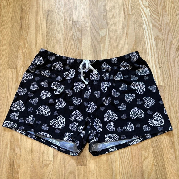 Sandra & Tiffany Other - Sandra & Tiffany |  Black & White Heart Pajama Shorts